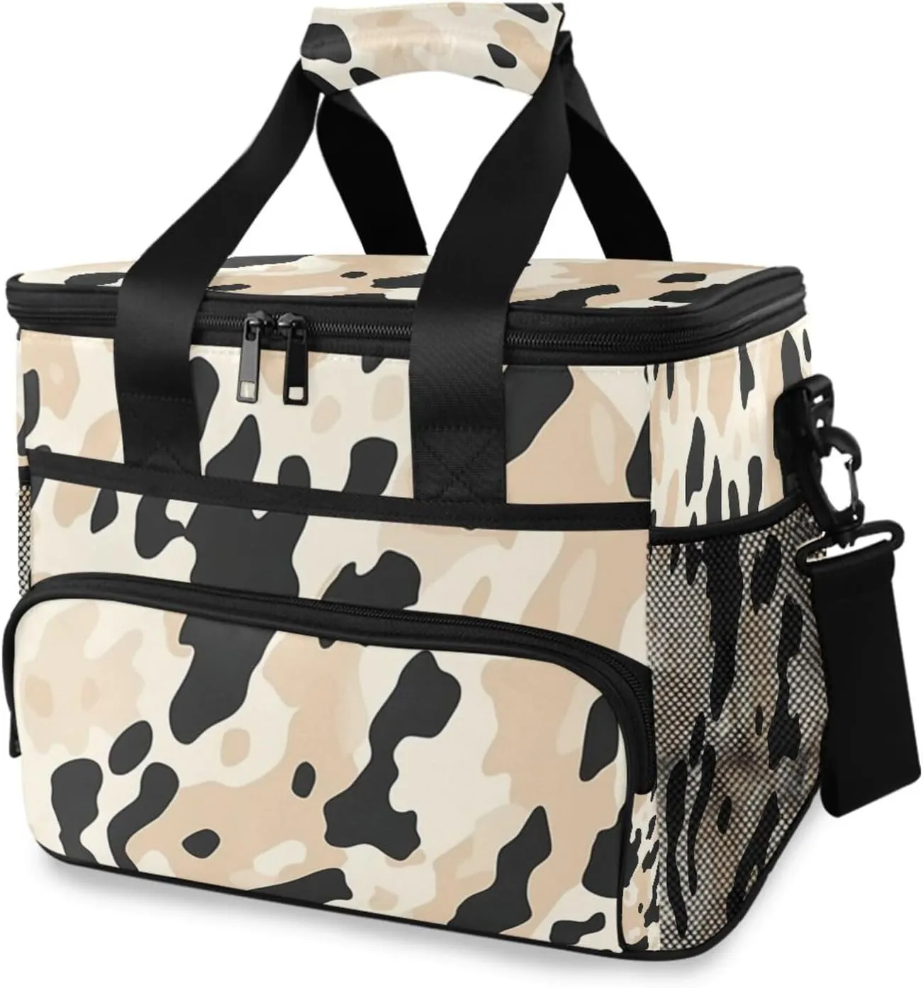 Leopard Spot Pattern Cooler Bag Insulated Cooler Soft Sided Cooler 24 Can Portable Picnic Bag Large Leakproof Lunch Bag Box for Beach Grocery Camping Travel Car Men Women
