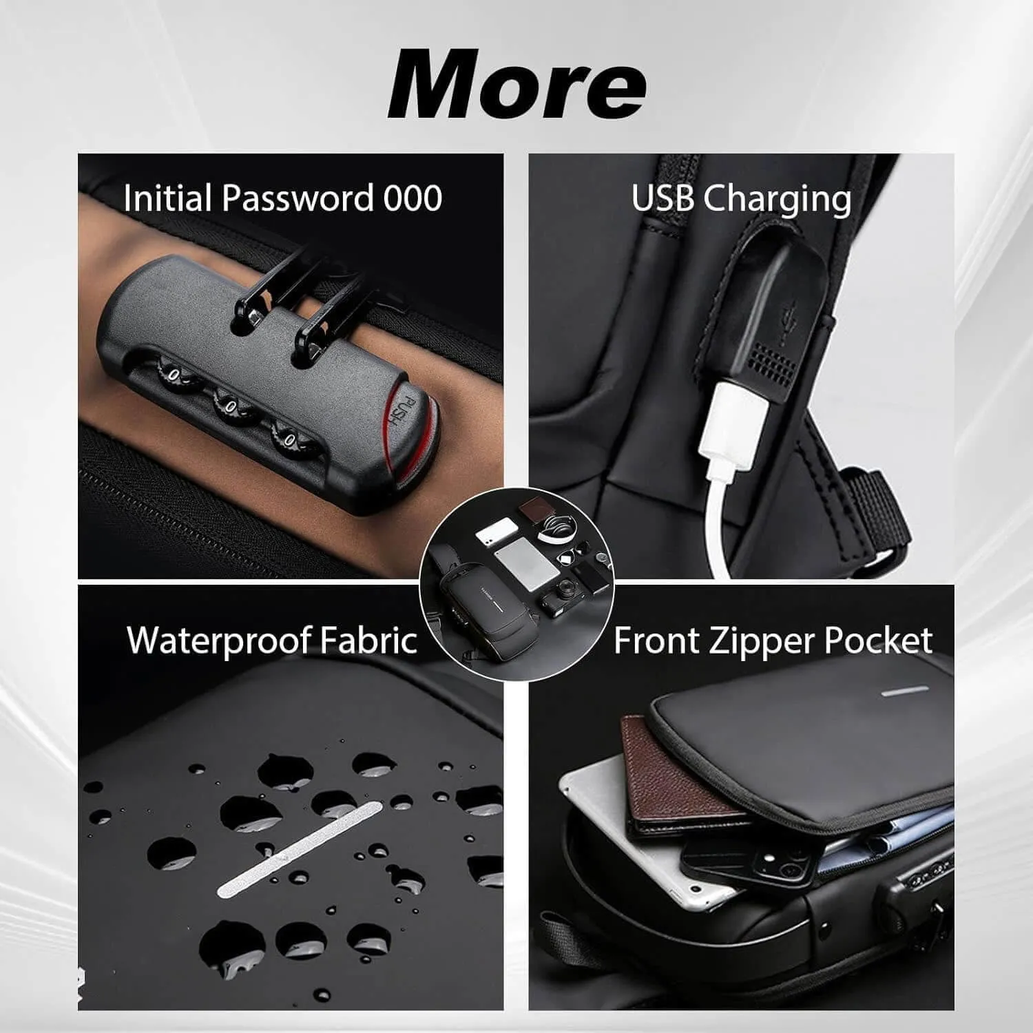 Leyweio Bag, Auricz Sling Bags, New Carbon Fiber Streamline Anti-Theft Sling Bag, USB Charging Sport Sling