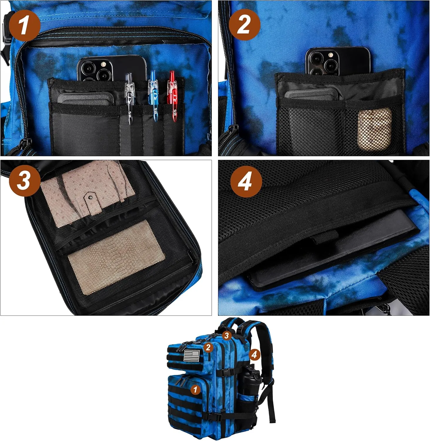 LHI Tactical Military Backpack for Men and Women 25L/35L Army Assault Pack Bag Small Rucksack with Bottle Holder