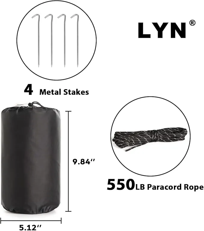 Life-Saving Equip:LYN Instant 1-2 Person Survival Emergency Shelter Tent,Reflective Waterproof Windproof Fireproof Lightweight Bugout, with Paracord Stake Zipper for Car Camping,Hiking&First Aid