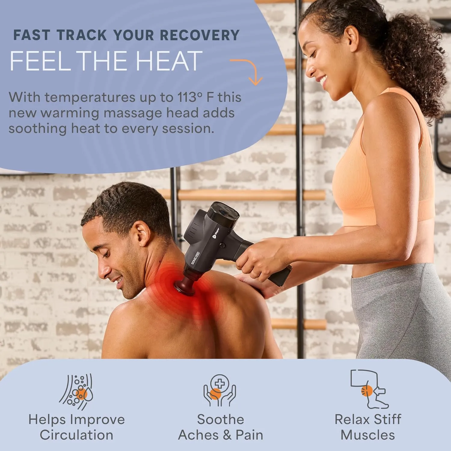 LifePro Sonic Pro Percussion Massage Gun - Deep Tissue Muscle Massager for Athletes with 8 Attachments for Neck and Back - Handheld Electric Back Massager