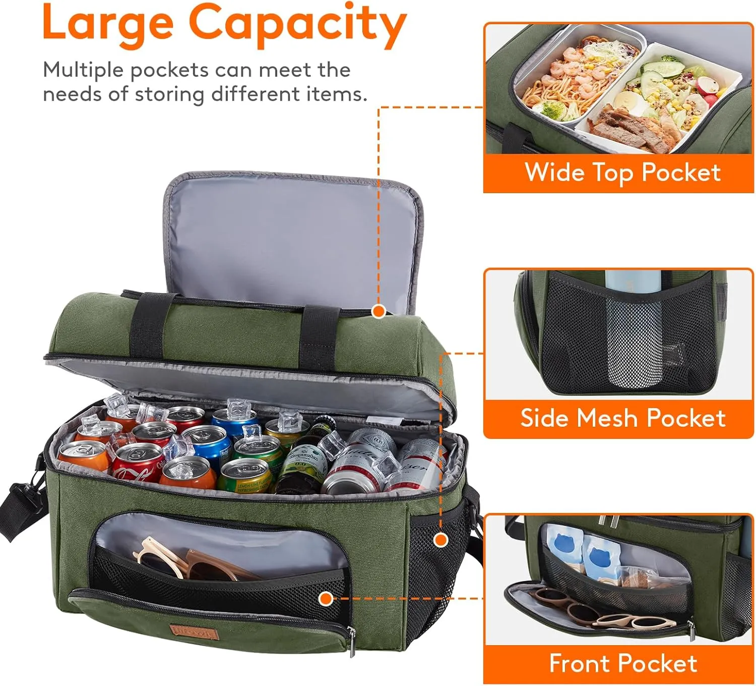 Lifewit Large Cooler Bag Insulated Lunch Bag Lightweight Portable Cool Bag Double Layer for Picnic, Beach, Work, Trip