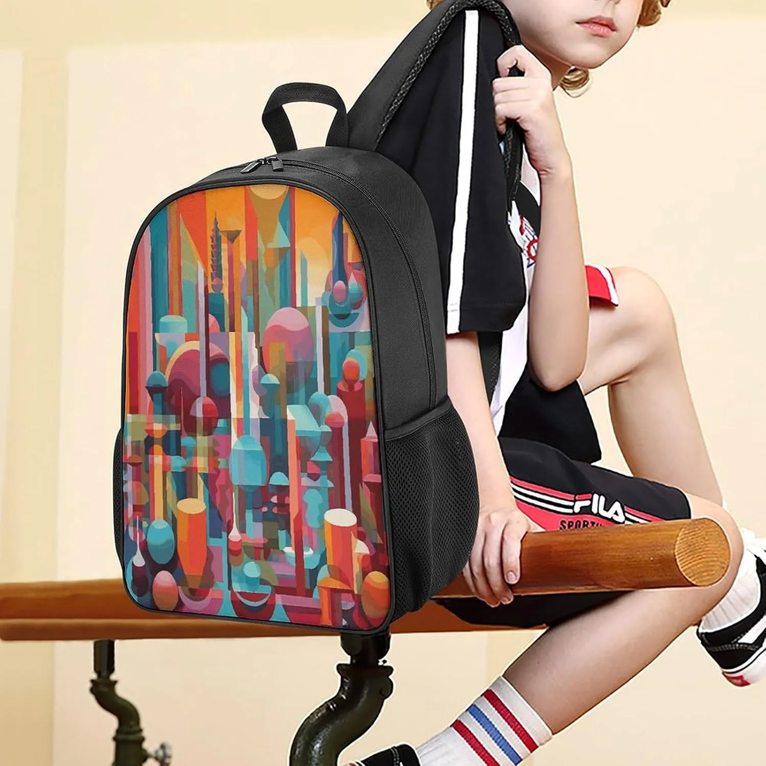 Lightweight Backpacks Cute Travel Bag Durable A Colorful Painting Printing Small Travel Backpack For Women & Men