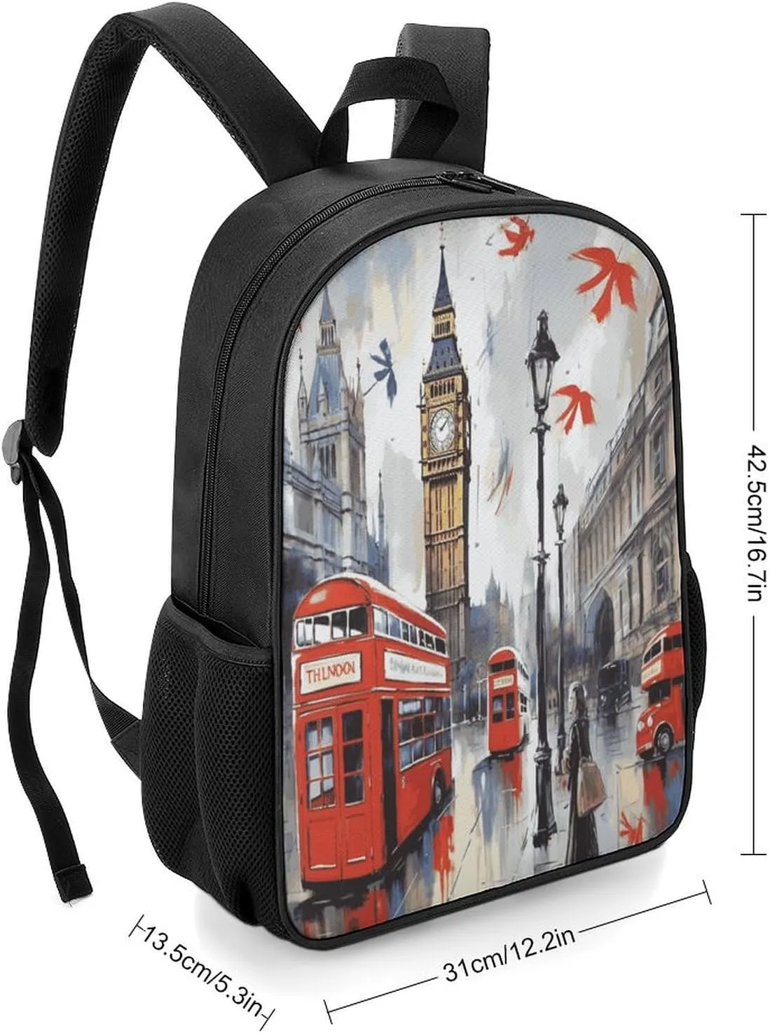 Lightweight Backpacks Cute Travel Bag Durable London Printing Small Travel Backpack For Women & Men