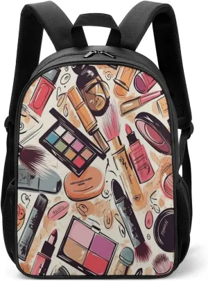 Lightweight Backpacks Cute Travel Bag Durable Makeup Theme Pattern Printing Small Travel Backpack For Women & Men