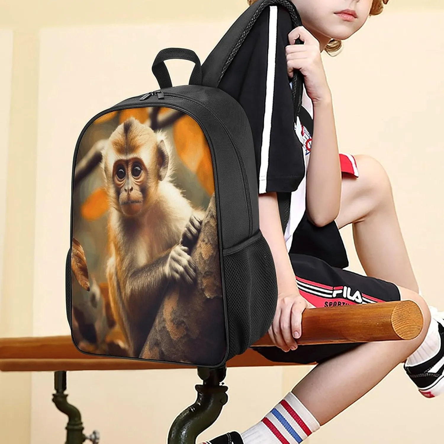 Lightweight Backpacks Cute Travel Bag Durable Monkey on Tree Printing Small Travel Backpack For Women & Men