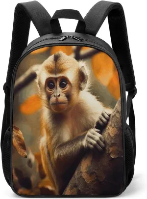 Lightweight Backpacks Cute Travel Bag Durable Monkey on Tree Printing Small Travel Backpack For Women & Men