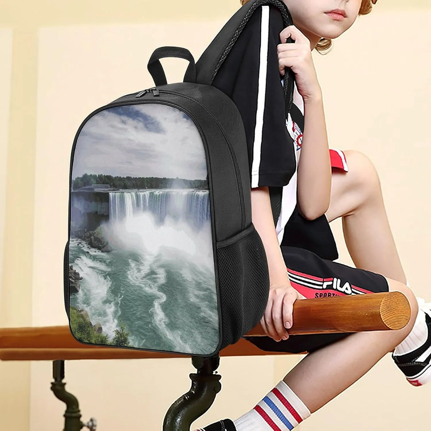 Lightweight Backpacks Cute Travel Bag Durable Niagara Falls Printing Small Travel Backpack For Women & Men