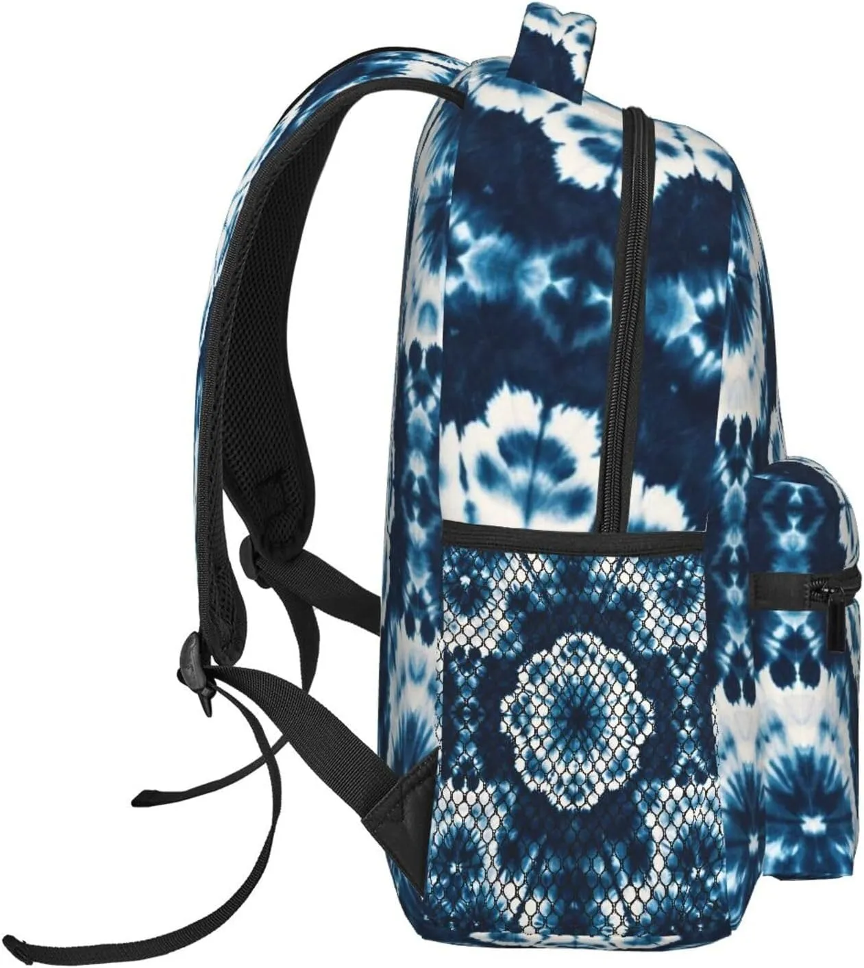Lightweight Daypack for Camping Business Walking Cycling - Large Capacity Anti-Theft Multipurpose Bookbag, Blue Indigo Tie Dye Art Gym Outdoor Hiking Backpack
