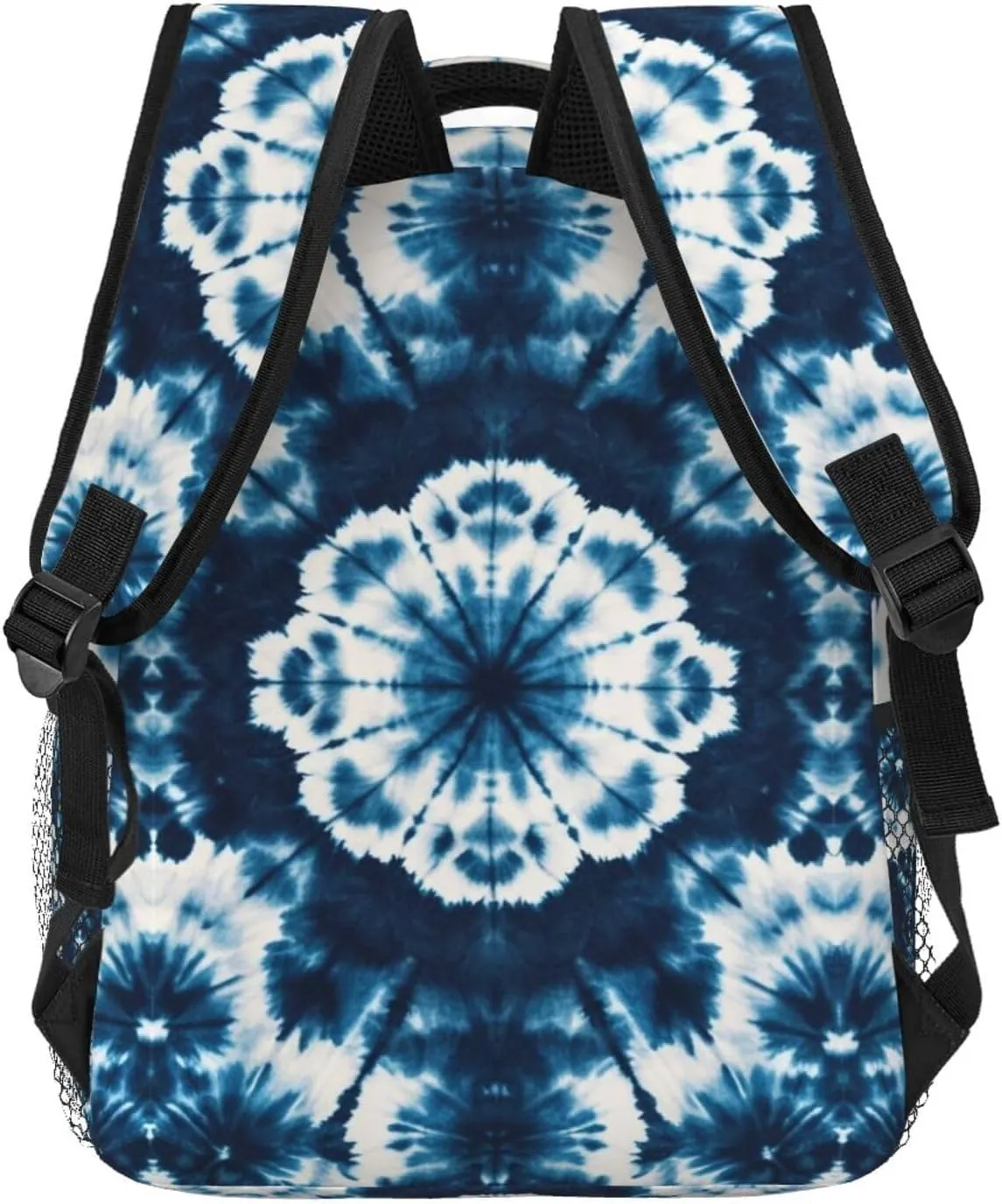 Lightweight Daypack for Camping Business Walking Cycling - Large Capacity Anti-Theft Multipurpose Bookbag, Blue Indigo Tie Dye Art Gym Outdoor Hiking Backpack