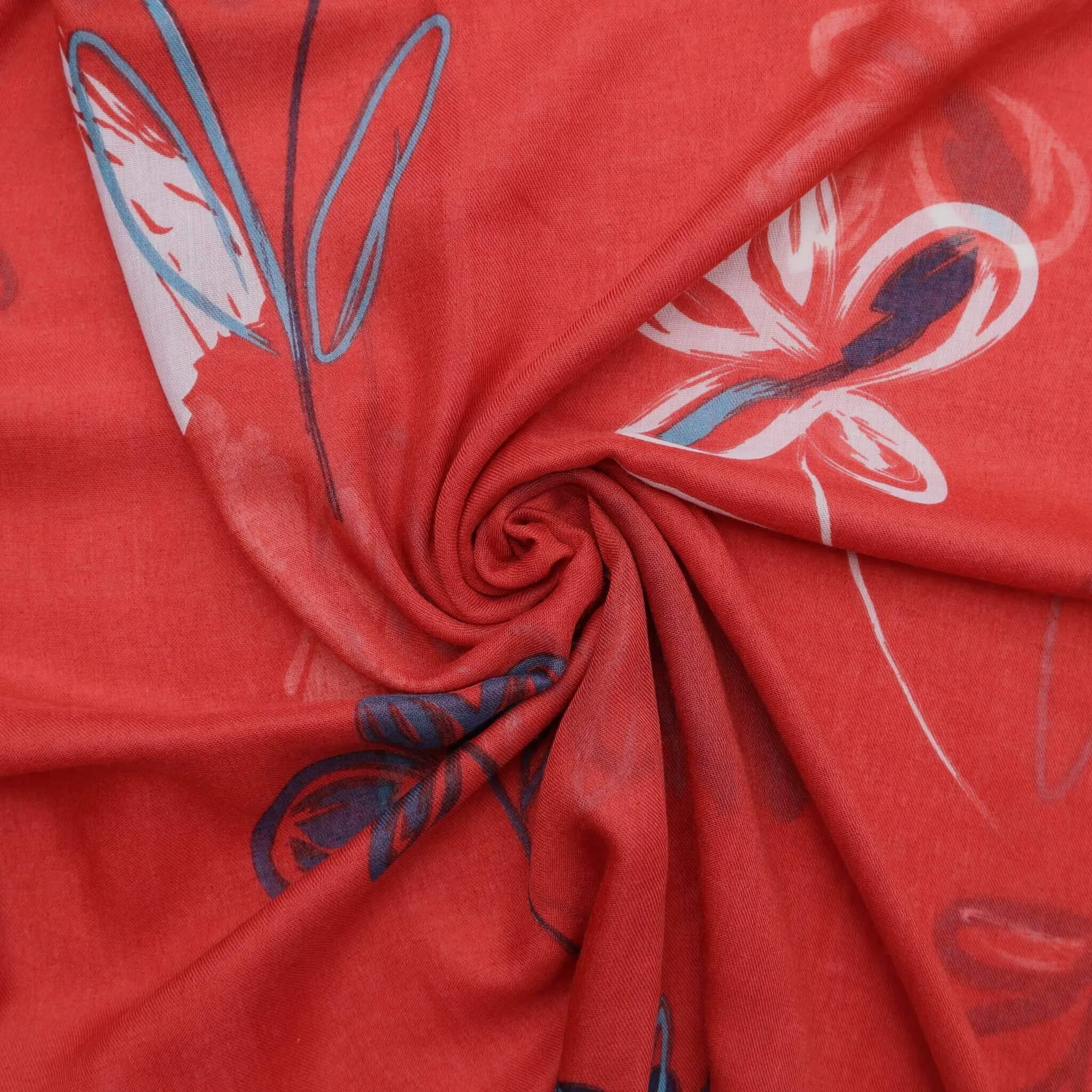 Lightweight Oversized Floral Sketch Scarf