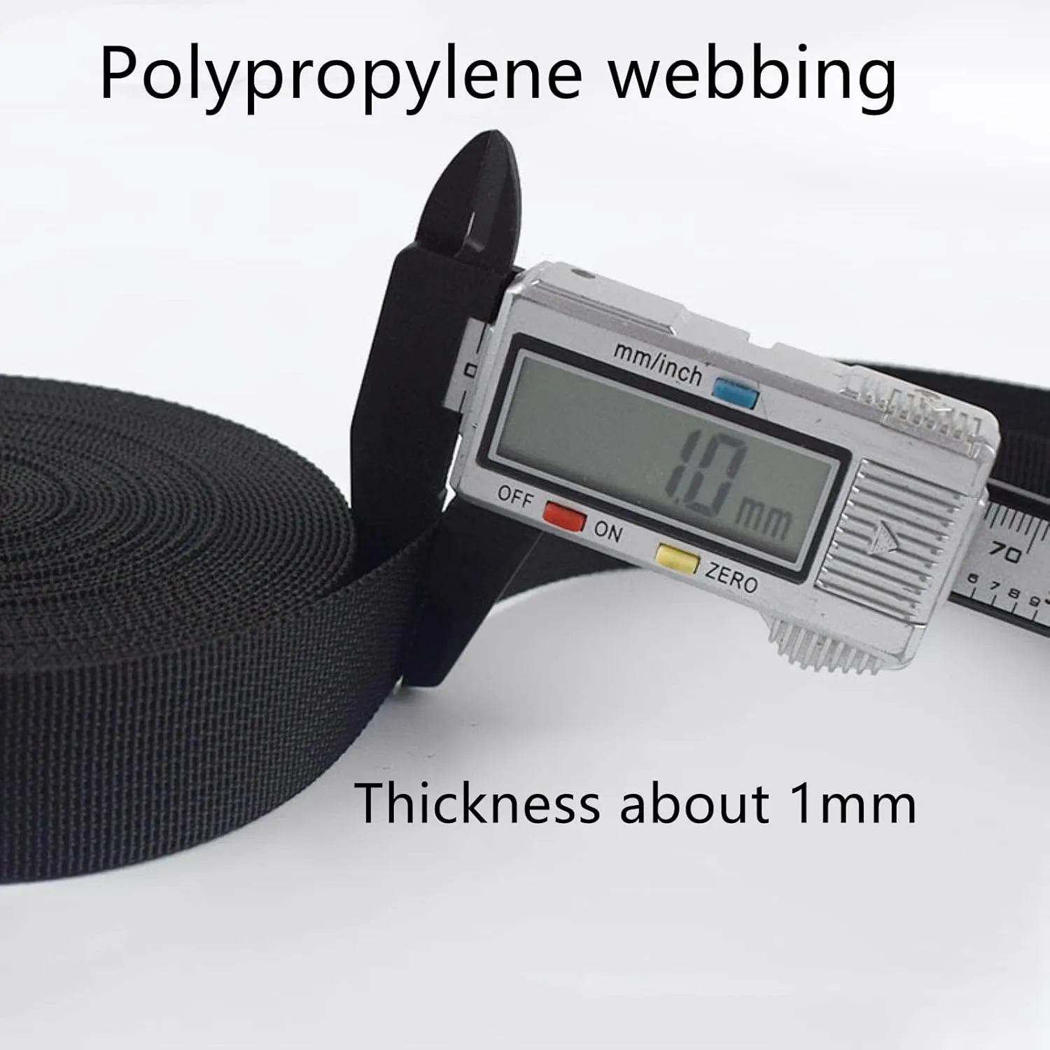 Lightweight Polypropylene Webbing - Poly Strapping for Bags, Backpack, Pet Collars, Crafting DIY, 10 Yards/Lot