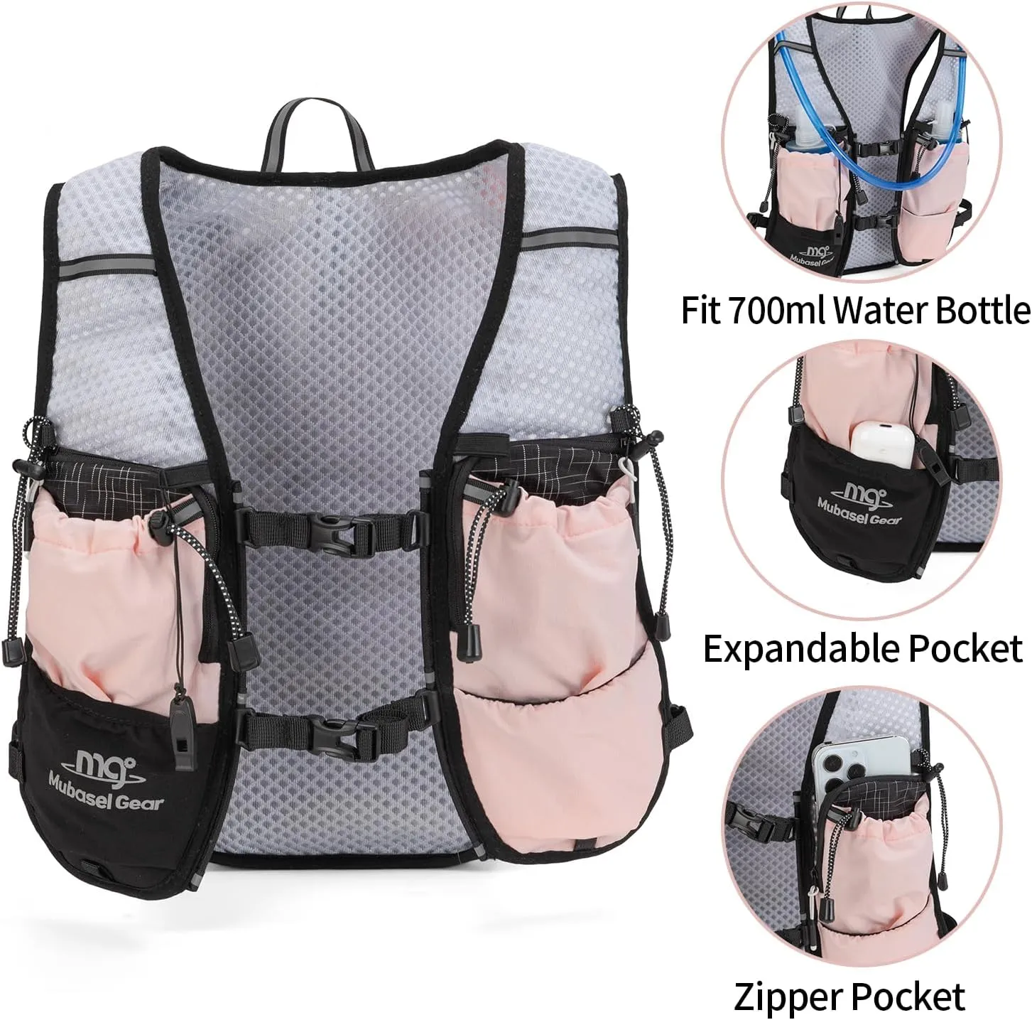 Lightweight Running Vest for Women & Men Hydration Backpack Pack with 1.5L Water Bladder Bag Running Gear Accessories for Hiking Marathon Trail Cycling