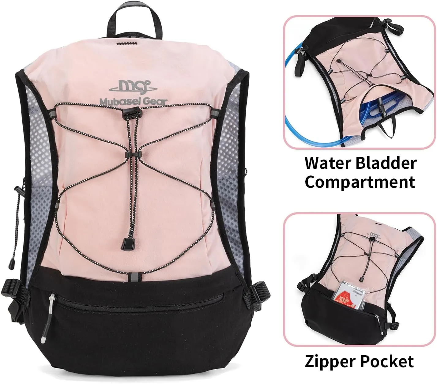 Lightweight Running Vest for Women & Men Hydration Backpack Pack with 1.5L Water Bladder Bag Running Gear Accessories for Hiking Marathon Trail Cycling