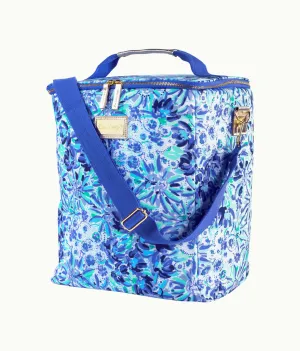 Lilly Pulitzer Wine Carrier, Iris Blue High Manetenance