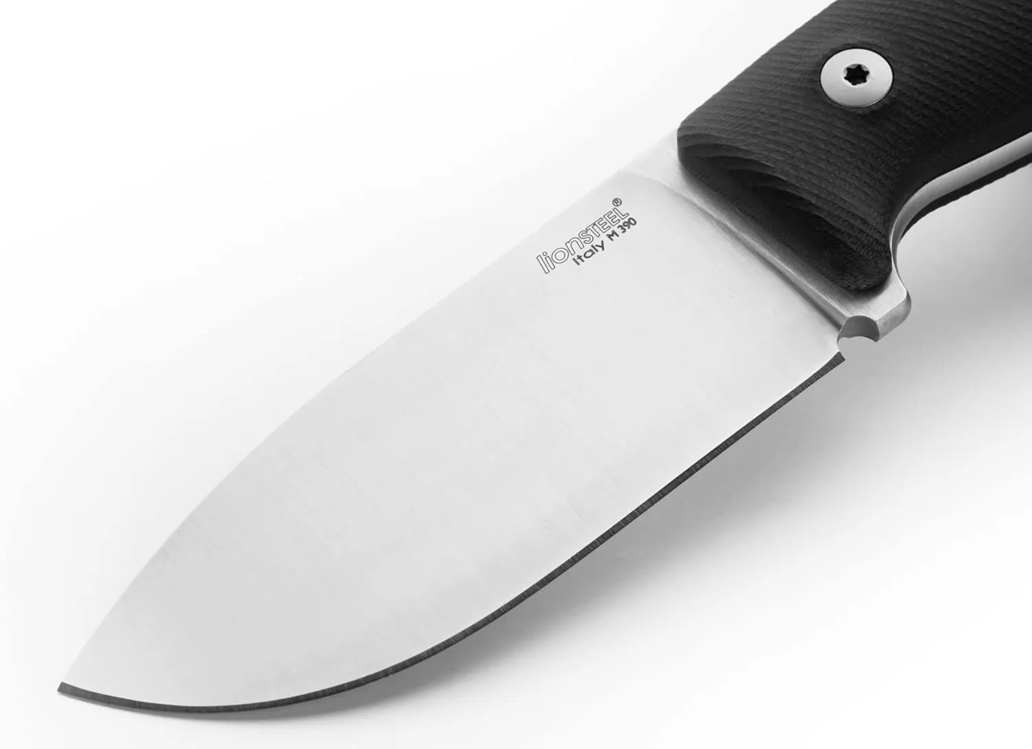 Lion Steel M2M Fixed Blade Outdoor EDC Knife, M390 Steel Blade, G10 Micarta or Wood Handle Options, Double Stitched Leather Sheath Included