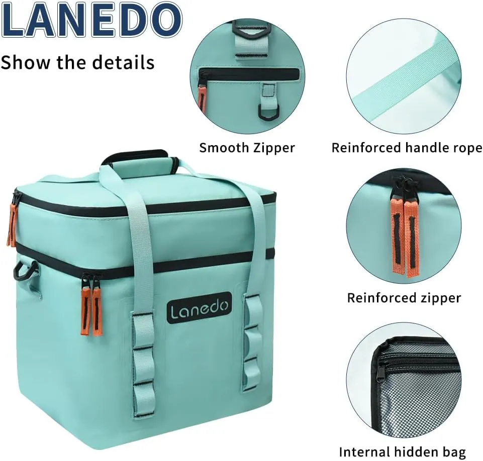 Lisa Lunch Soft Cooler 20/36 Can, Insulated Bag Portable Ice Chest Box for Lunch, Beach, Drink, Beverage, Travel, Camping, Picnic, Car, Trips, Cooler Leak-Proof