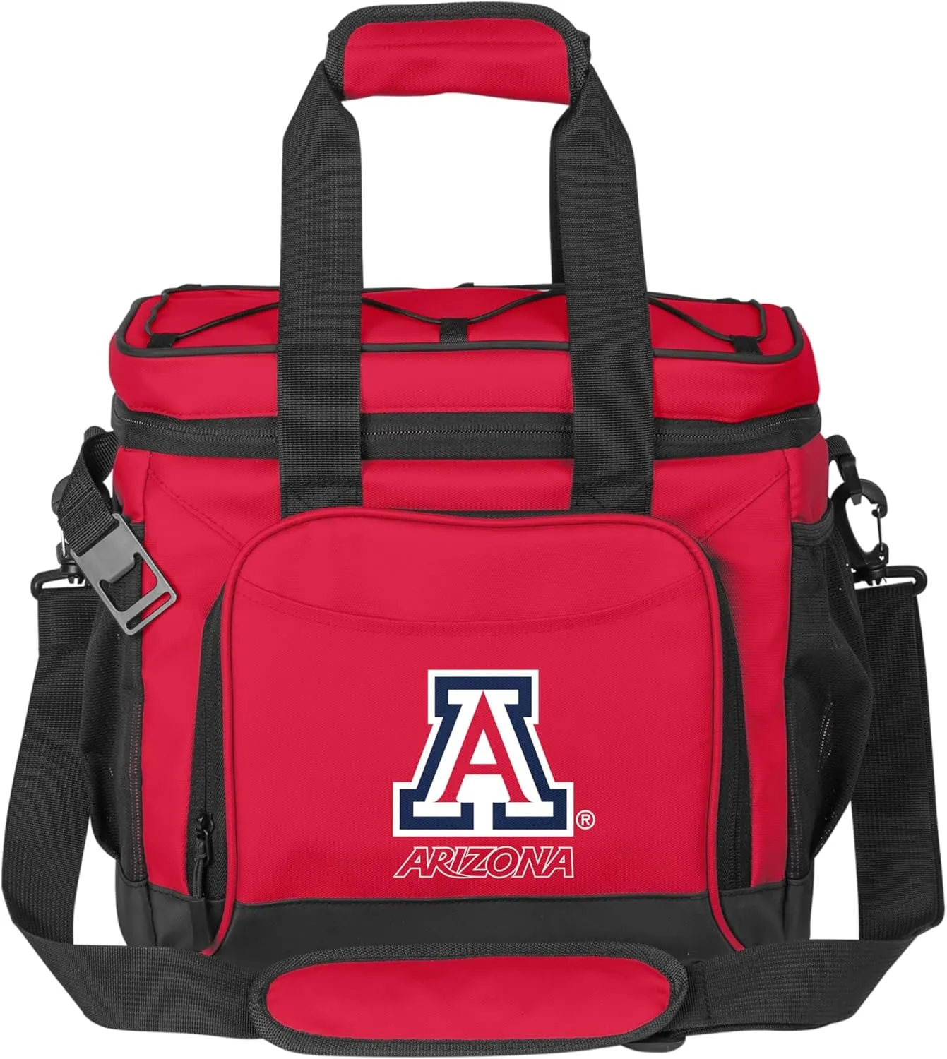 Logo Brands NCAA Flex 24-Can Cooler - Heat-Sealed Leak-Proof Lining, Built-in Bottle Opener, Adjustable Shoulder Strap- Great for Tailgates & Picnics