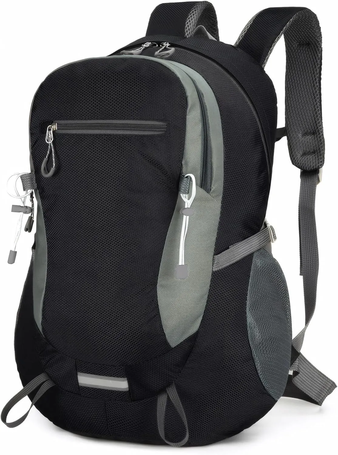 Long Keeper Hiking Backpack Water Resistant Camping Daypack Lightweight Outdoor Sport Backpack for Trekking Climbing Cycling (Black)