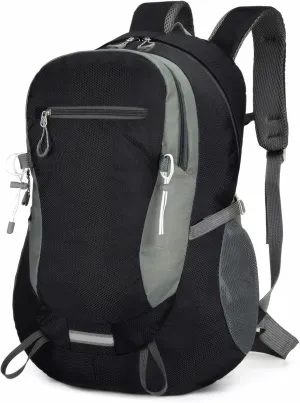 Long Keeper Hiking Backpack Water Resistant Camping Daypack Lightweight Outdoor Sport Backpack for Trekking Climbing Cycling (Black)