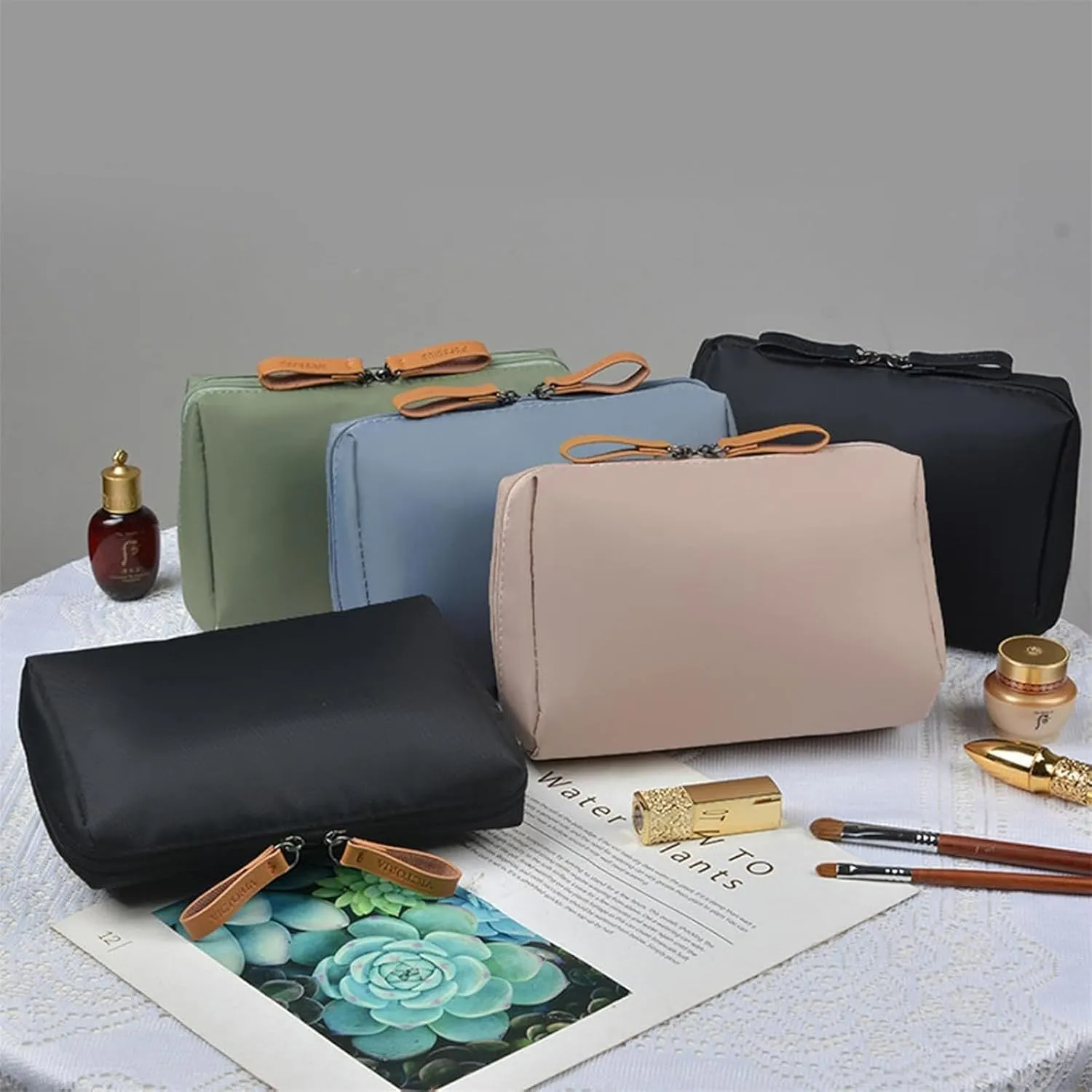 LONGLUAN Tidynook Makeup Bag Small, Tidynook Cosmetic Bag, Tidynook Lipstick Makeup Bag Mini, Tidynook Makeup Bag for Purse, Tidynook Makeup Pouch with Compartments (2PCS-A)
