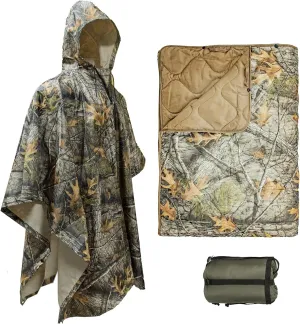 LOOGU Camo Insulation Blanket   Rain Poncho Waterproof Camouflage for Outdoor Hunting Camping
