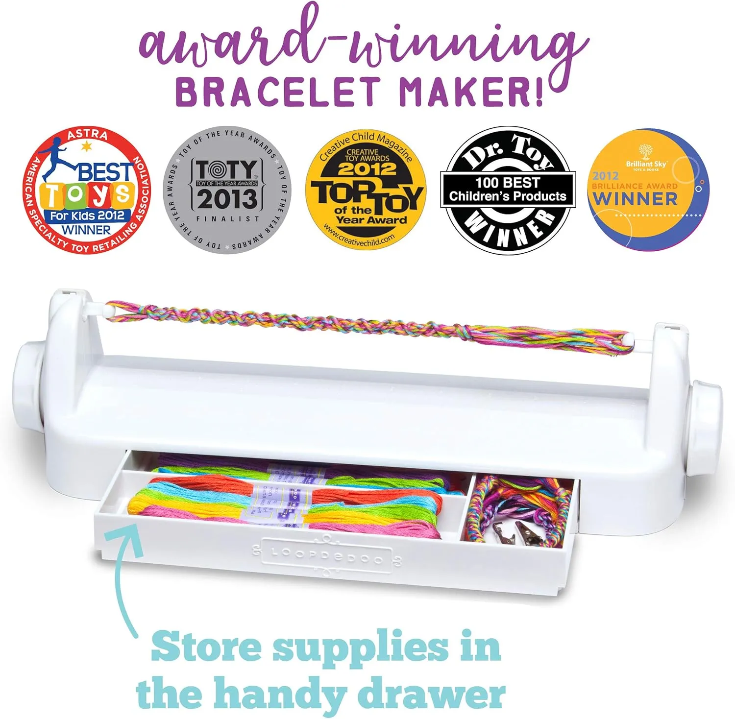 Loopdedoo DIY Friendship Bracelet Maker Kit for Kids - Make Bracelets in Minutes for Birthdays and Friendship Gifts - Award Winning Crafts Kit for Kids, Easy-to-Use, Loop Your Own Style, Aged 8 