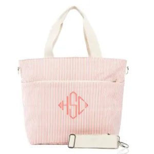 Lunch for Two Cooler Embroidered Striped Cooler