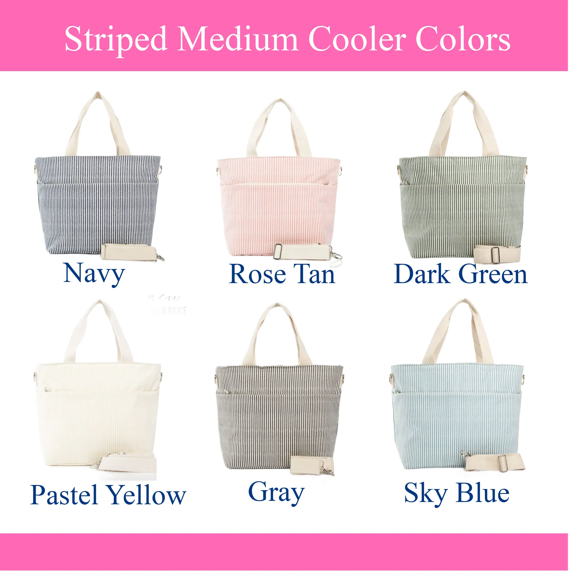 Lunch for Two Cooler Embroidered Striped Cooler
