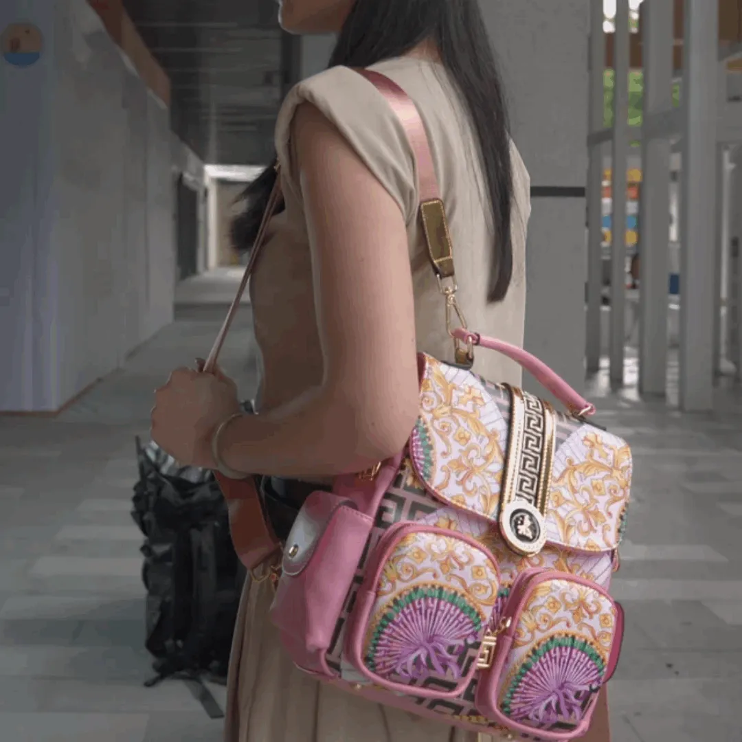 Luxury Designer Printed Backpack with Shoulder strap