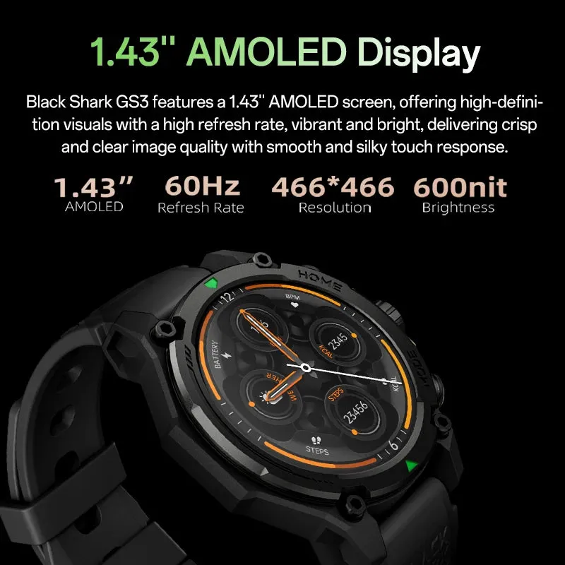 Luxury GPS Smartwatch – 1.43" AMOLED Display with 21-Day Battery Life, 5ATM Waterproof, Built-in GPS Satellite Positioning, AI Voice Assistant, and 100  Sport Modes, Ideal for Android and iOS
