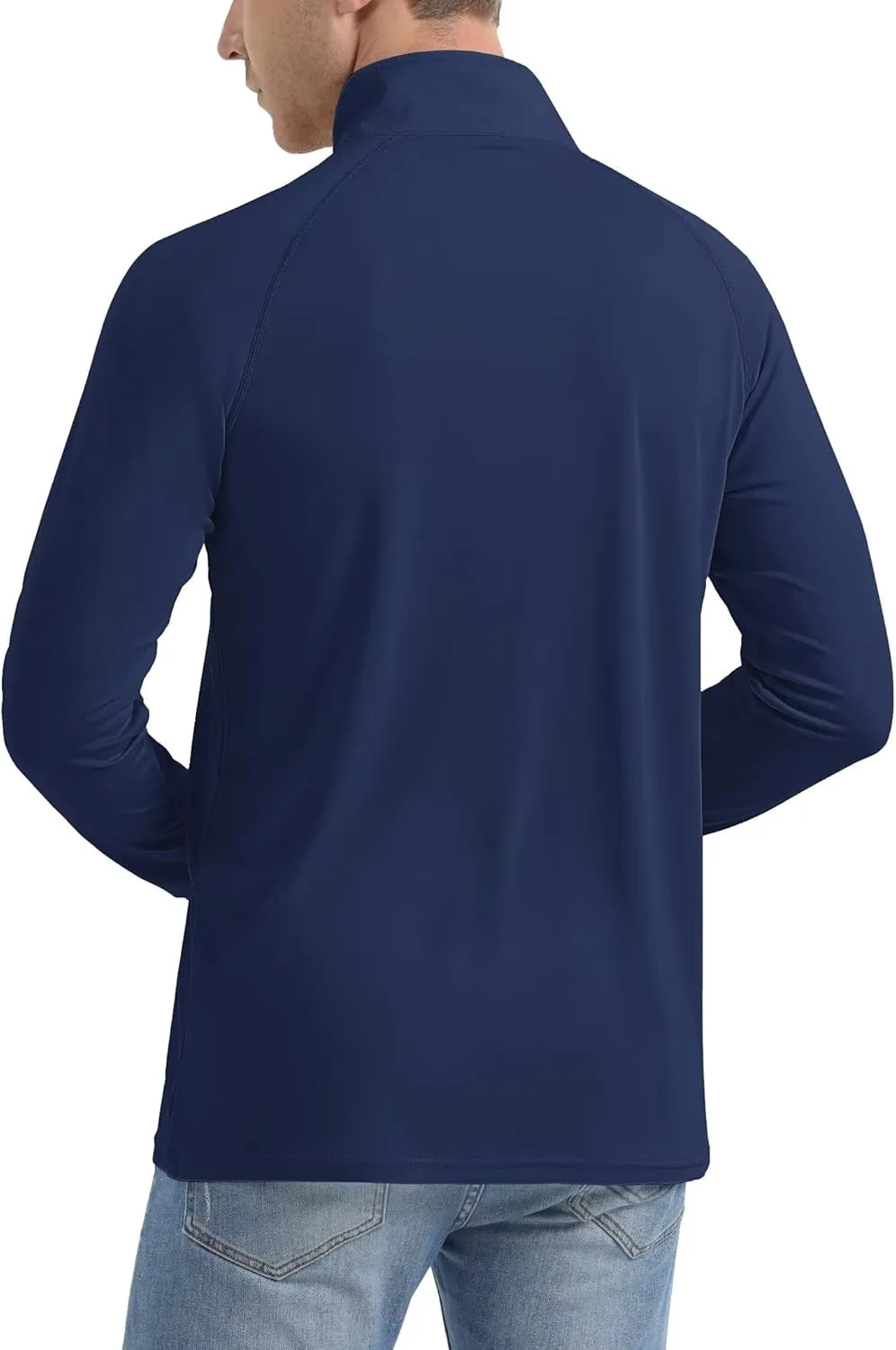 MAGCOMSEN Men's Long Sleeve Sun Shirts UPF 50  Tees 1/4 Zip Up Fishing Running Rash Guard T-Shirts Outdoor Shirt