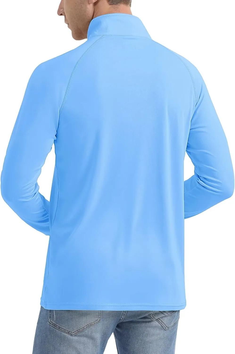 MAGCOMSEN Men's Long Sleeve Sun Shirts UPF 50  Tees 1/4 Zip Up Fishing Running Rash Guard T-Shirts Outdoor Shirt