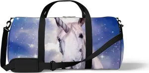 Magic Unicorn Fantastic Starry Sky Sports Bag Tote Bag Waterproof Gym Bag with Shoulder Strap Zipper 2 Side Pockets for Men and Women, Travel and Storage Shoulder Bag.