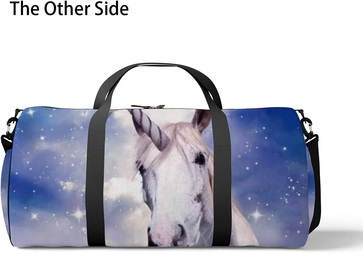 Magic Unicorn Fantastic Starry Sky Sports Bag Tote Bag Waterproof Gym Bag with Shoulder Strap Zipper 2 Side Pockets for Men and Women, Travel and Storage Shoulder Bag.
