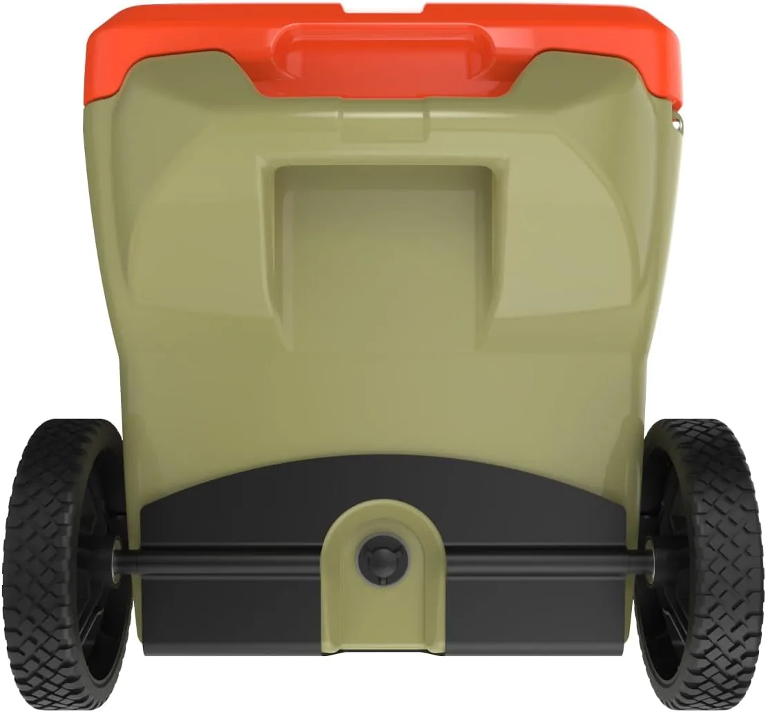 Maluna 50 Quart Wheeled Hard Cooler| Rotomolded | Insulated Portable Ice Chest Box for Drinks, Beverages, Beach, Camping, Picnic, Hunting, Fishing, Boating | Made in USA