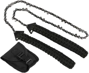 Manual Mini Chainsaw Umbrella Rope Handle Garden Logging Convenient Chain Saw Outdoor Survival Corded Saw Hand Tools(Black)