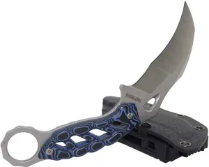 MASALONG KNI190 Outdoor camping survival claw hollow G10 handle karambit knife (Silver stone wash)