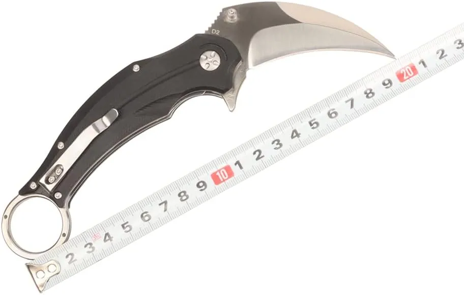 MASALONG kni250 falcon folding claw pocket survival tactical knife D2 steel blade (silver blade)