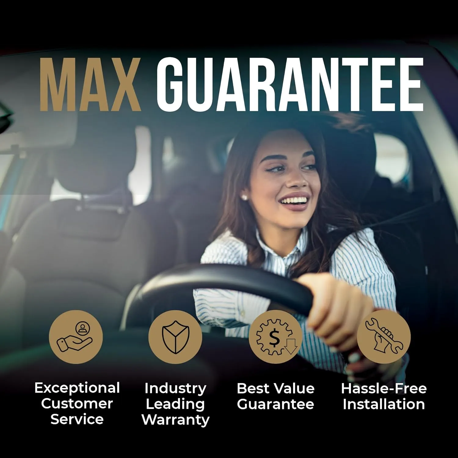 Max Advanced Brakes Front & Rear Brake Kit Compatible With 2008-2023 Nissan Rogue Sport Select Qashqai w/MPB Replacement Drilled Slotted Black Coated Disc Brake Rotors and Ceramic Brake Pads