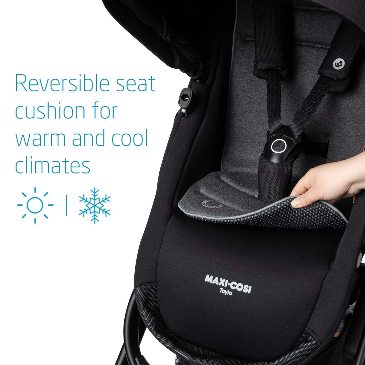 Maxi-Cosi Tayla Stroller, Modular Lightweight Stroller Seat, Parent or World Facing, Essential Black