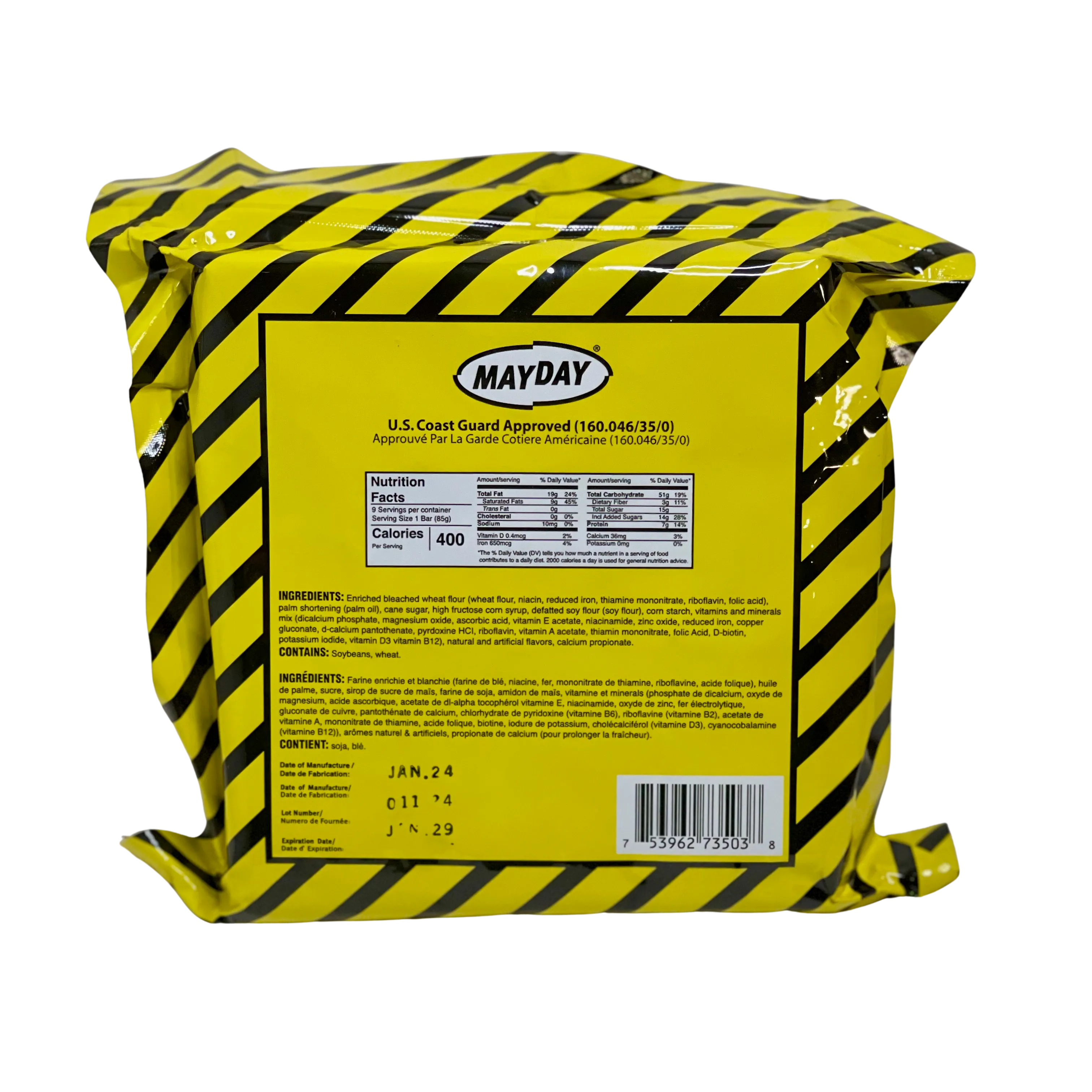 Mayday 6-Day Survival Food Supply: High-Energy Emergency Ration Bars