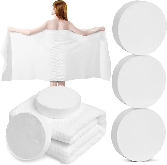 MCPINKY 3PCS Compressed Towel Tablets, 55 x 27in Reusable Travel Towels Compressed Bath Towel Portable Magic Towels for Camping Hiking Face Washing Toilet Swim