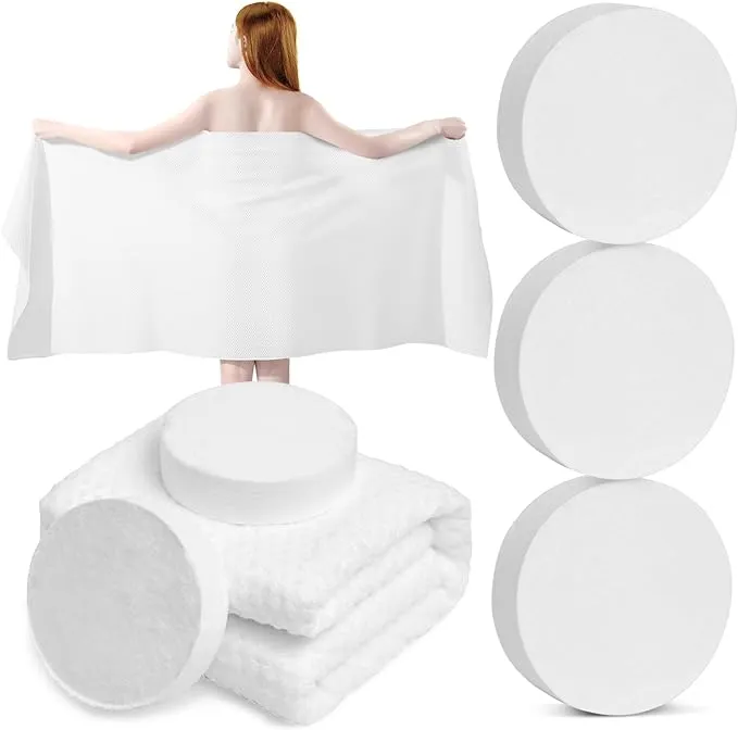 MCPINKY 3PCS Compressed Towel Tablets, 55 x 27in Reusable Travel Towels Compressed Bath Towel Portable Magic Towels for Camping Hiking Face Washing Toilet Swim