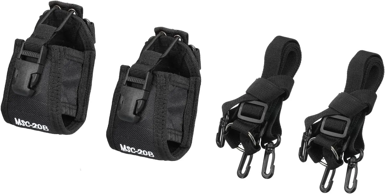 MECCANIXITY Multi-Function Black MSC-20B Nylon Bag Pouch Case Two Way Radio Transceiver Walkie Talkie Pouch Pack of 2