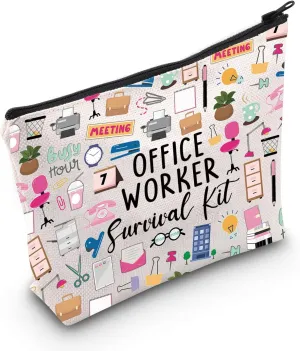 MEIKIUP Office Worker Gift Office Worker Survival Kit Admin Job Makeup Bag Office Worker Coworker Retirement Gift (office worker bag)