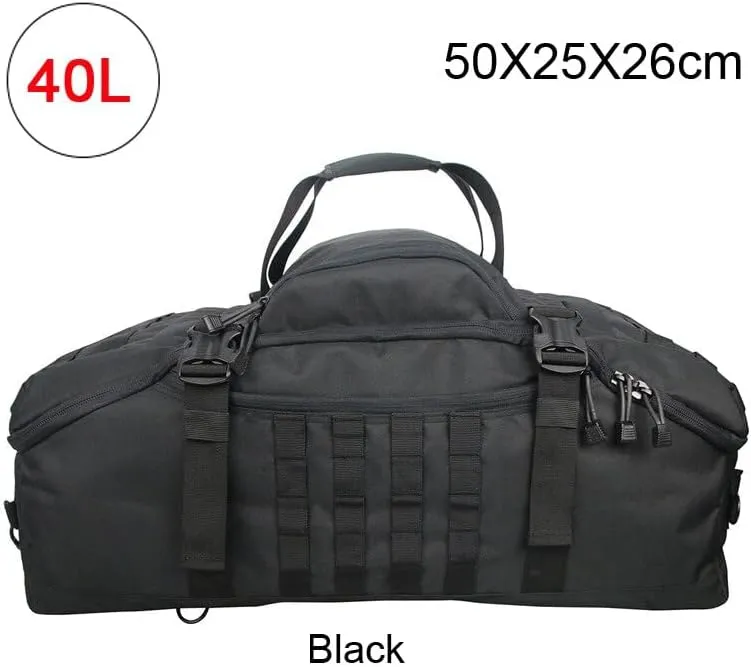 Men Army Sport Gym Bag Tactical Waterproof Backpack Camping Backpacks Sports Travel Bags, Black, S 40Litres, Backpacks