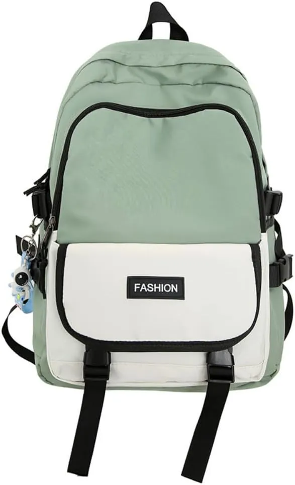 Men's and Women's Fashion Casual Large-capacity Backpack Ultra-light Wear-resistant Backpack Waterproof Travel Bag (Green,Large)