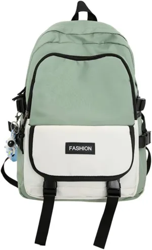 Men's and Women's Fashion Casual Large-capacity Backpack Ultra-light Wear-resistant Backpack Waterproof Travel Bag (Green,Large)
