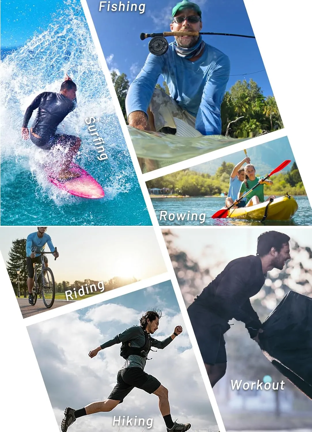 Men's UPF 50  Rash Guard Long Sleeve Shirts Sun Protection SPF UV Lightweight Swim T-Shirts